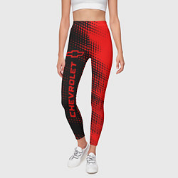 Леггинсы женские Chevrolet - red gradient по-вертикали, цвет: 3D-принт — фото 2