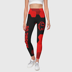 Леггинсы женские Among Us - red gradient вертикально, цвет: 3D-принт — фото 2