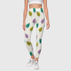 Леггинсы женские Листья на пятнах, цвет: 3D-принт — фото 2