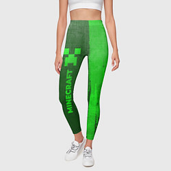 Леггинсы женские Minecraft - green gradient по-вертикали, цвет: 3D-принт — фото 2