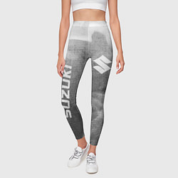 Леггинсы женские Suzuki - grey gradient вертикально, цвет: 3D-принт — фото 2