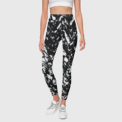 Леггинсы женские Искажённый пёстрый чёрно-белый, цвет: 3D-принт — фото 2
