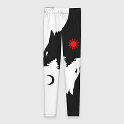 Леггинсы женские Инь янь волки, цвет: 3D-принт