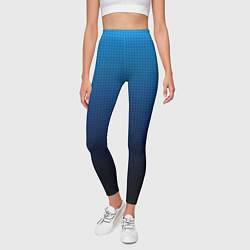 Леггинсы женские Из голубого в чёрный градиент с точками, цвет: 3D-принт — фото 2