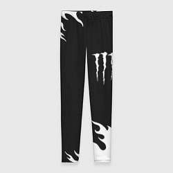 Женские легинсы Monster energy белый огонь