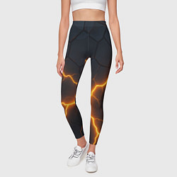 Леггинсы женские Молнии и черные плиты, цвет: 3D-принт — фото 2