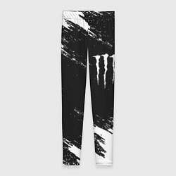 Леггинсы женские Monster energy краски штрихи белые, цвет: 3D-принт