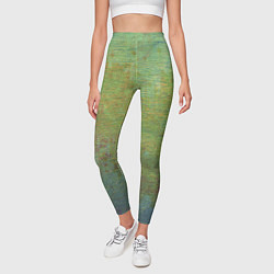 Леггинсы женские Абстракция - green oil stain, цвет: 3D-принт — фото 2