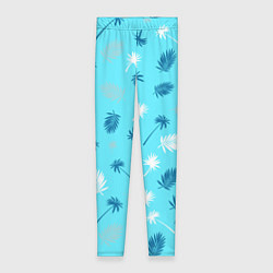 Леггинсы женские Текстура голубой гавайской рубашки, цвет: 3D-принт