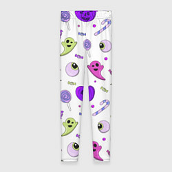Леггинсы женские Halloween purple pumpkin pattern, цвет: 3D-принт