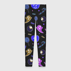 Женские легинсы Halloween blue black pumpkin