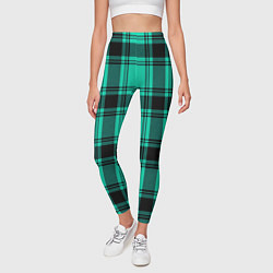 Леггинсы женские Checkered turquoise, цвет: 3D-принт — фото 2