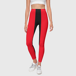 Леггинсы женские Color black red line, цвет: 3D-принт — фото 2