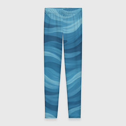 Леггинсы женские Камуфляжные синие волны, цвет: 3D-принт
