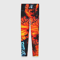 Леггинсы женские Абстрактная текстура рыжего пламени, цвет: 3D-принт