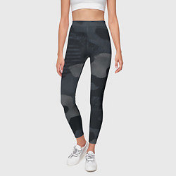 Леггинсы женские Текстура - камуфляжная синяя ткань, цвет: 3D-принт — фото 2