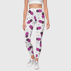 Леггинсы женские Персонажи корейского сериала игра в кальмара, цвет: 3D-принт — фото 2