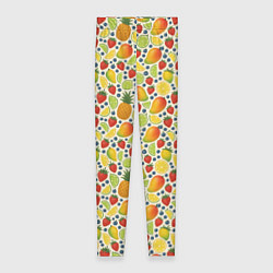 Леггинсы женские Ягоды и фрукты паттерн, цвет: 3D-принт
