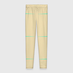 Леггинсы женские Color beige green stripes, цвет: 3D-принт