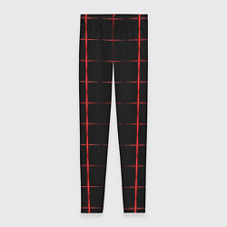 Женские легинсы Color black red crosses