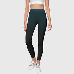 Леггинсы женские Морская глубина в чёрном, цвет: 3D-принт — фото 2