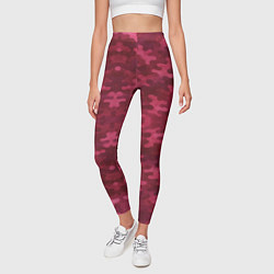 Леггинсы женские Малиновый комуфляж, цвет: 3D-принт — фото 2