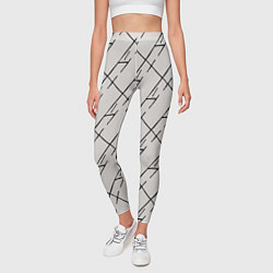 Леггинсы женские Три буквы: паттерн на бежевом, цвет: 3D-принт — фото 2