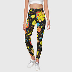 Леггинсы женские Хохлома узор, цвет: 3D-принт — фото 2