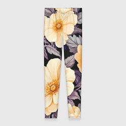 Женские легинсы Крупные жёлтые цветы
