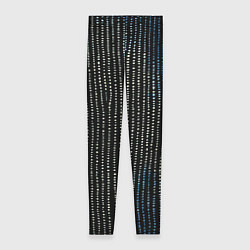 Леггинсы женские Полосы с точками чёрно-синий, цвет: 3D-принт