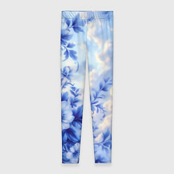 Леггинсы женские Голубые цветы на солнечных облаках, цвет: 3D-принт