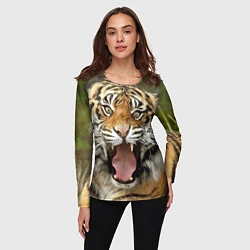 Лонгслив женский Удивленный тигр, цвет: 3D-принт — фото 2