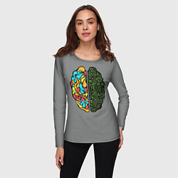 Лонгслив женский Мужское и женское, цвет: 3D-принт — фото 2