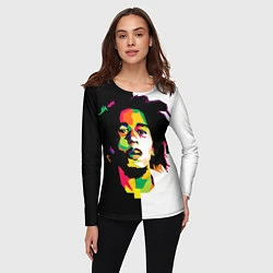Лонгслив женский Bob Marley: Colors, цвет: 3D-принт — фото 2