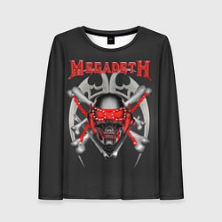Лонгслив женский Megadeth: Blooded Skull, цвет: 3D-принт