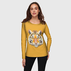 Лонгслив женский Геометрический тигр, цвет: 3D-принт — фото 2