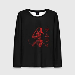 Женский лонгслив Японские иероглифы - самурай