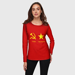 Лонгслив женский СССР и Вьетнам, цвет: 3D-принт — фото 2