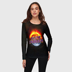 Лонгслив женский Black Sabbath земля в огне, цвет: 3D-принт — фото 2