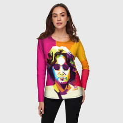Лонгслив женский Джон Леннон: фан-арт, цвет: 3D-принт — фото 2