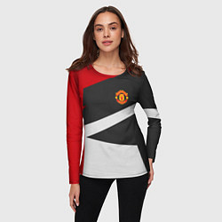 Лонгслив женский FC Manchester United: Sport Geometry, цвет: 3D-принт — фото 2