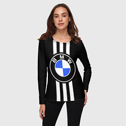 Лонгслив женский BMW: White Strips, цвет: 3D-принт — фото 2