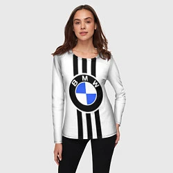 Лонгслив женский BMW: Black Strips, цвет: 3D-принт — фото 2