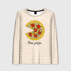 Лонгслив женский One Love - One pizza, цвет: 3D-принт