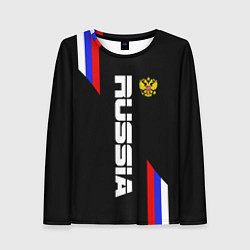Лонгслив женский Russia: Black Sport Line, цвет: 3D-принт