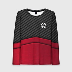 Лонгслив женский Volkswagen: Red Carbon, цвет: 3D-принт