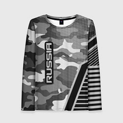 Женский лонгслив Russia: Grey Camo