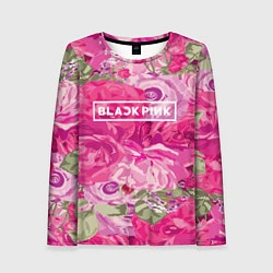 Лонгслив женский Black Pink: Abstract Flowers, цвет: 3D-принт