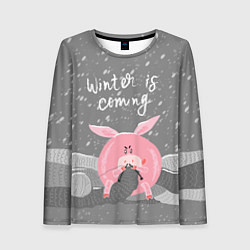 Лонгслив женский Pig: Winter is Coming, цвет: 3D-принт