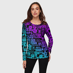 Лонгслив женский BTS Logos, цвет: 3D-принт — фото 2